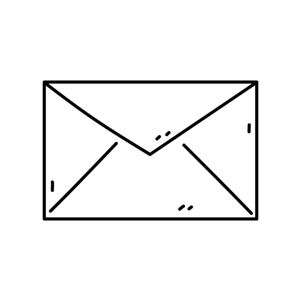 Closed envelope isolated on a white background. Vector hand-drawn illustration in doodle style. Perfect for cards, decorations, logo, various designs.