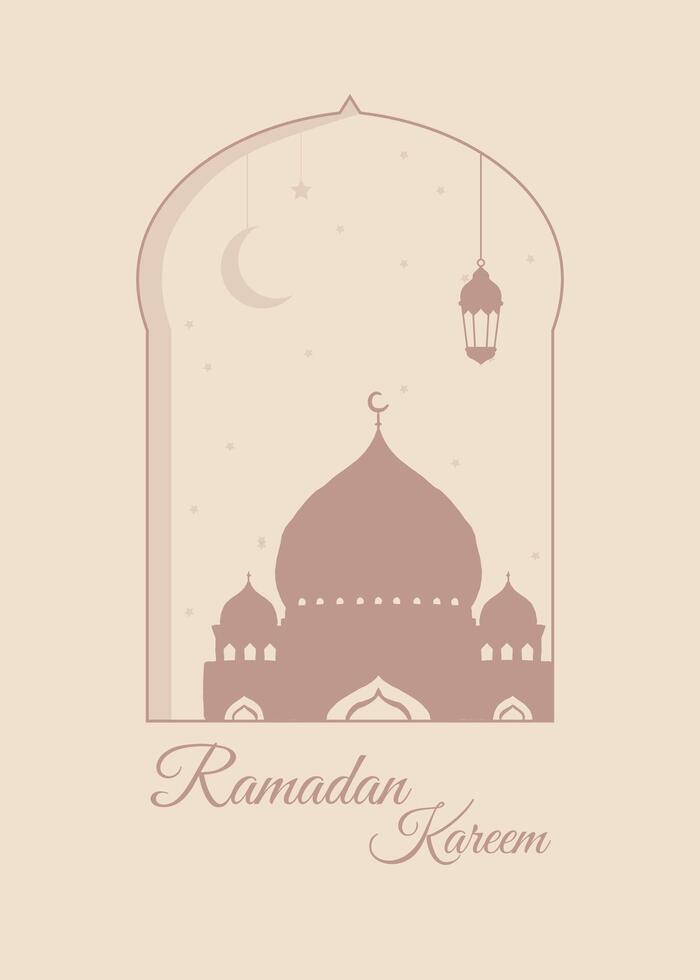 Ramadán kareem vector ilustración. bandera, saludo tarjeta Ramadán.