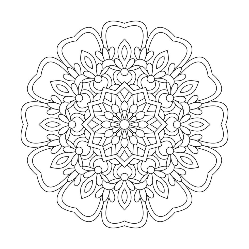 Outline Simple Mandala for Coloring Book Design vector