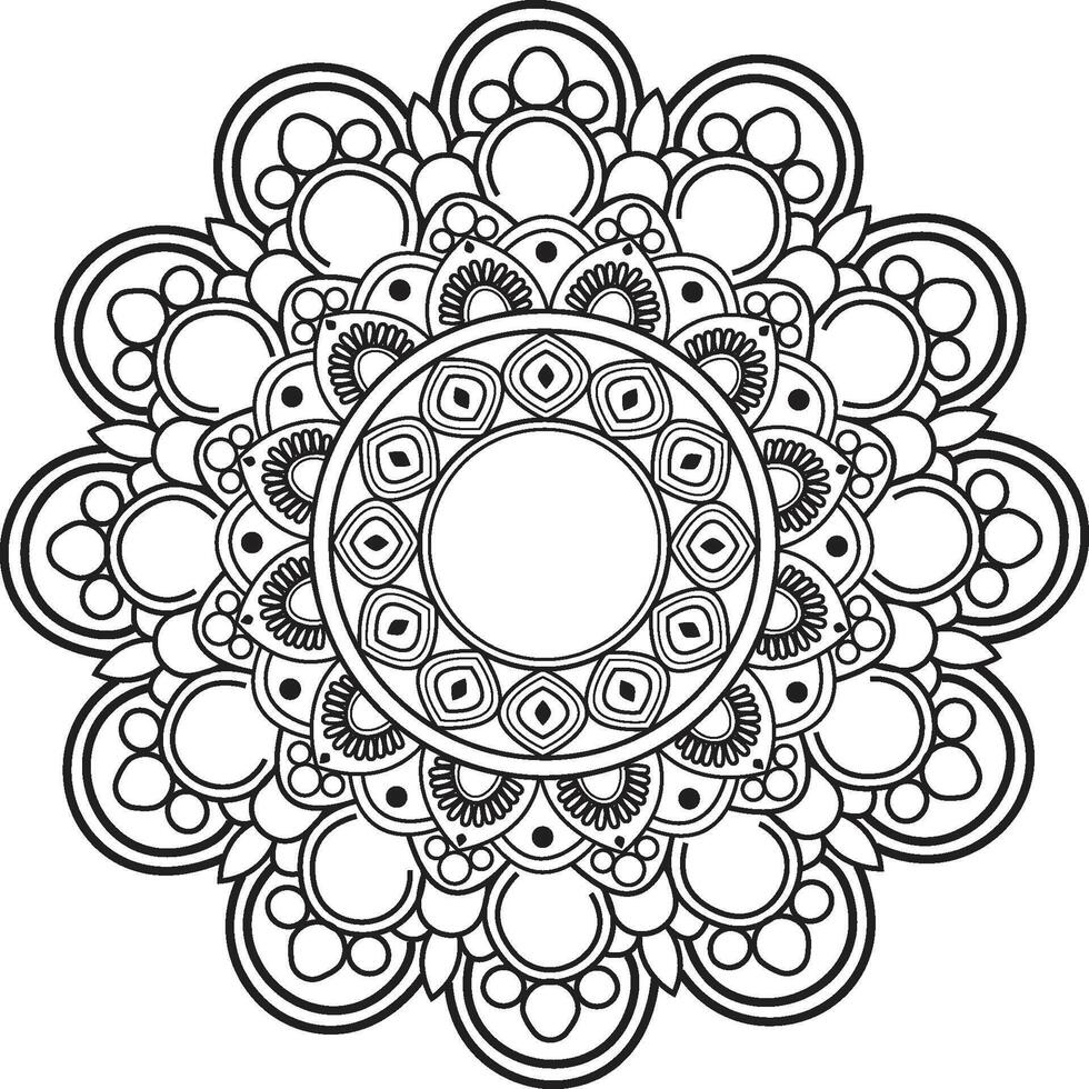 Mandala Design Coloring Book vector