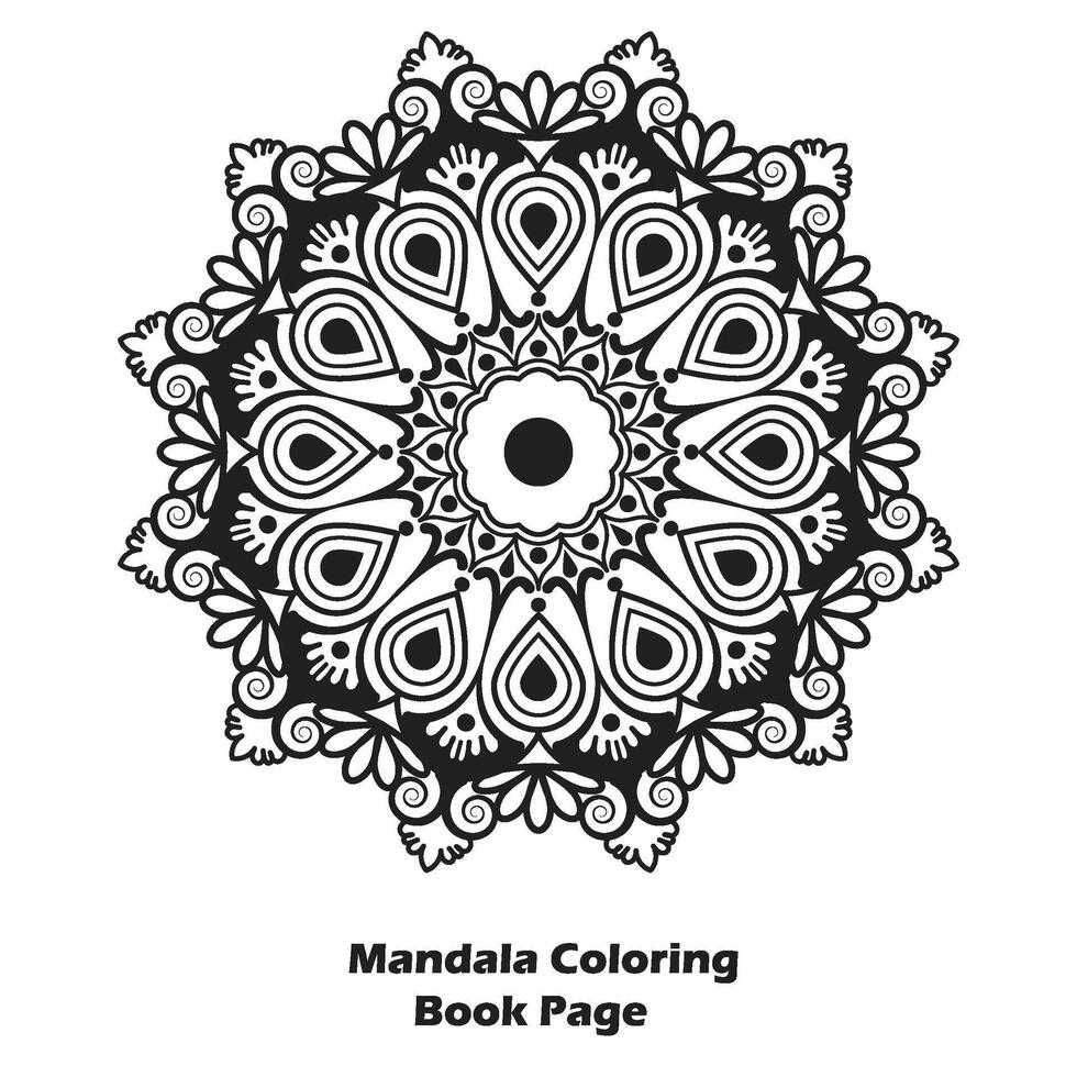 Flower paper cutting Coloring Book Mandala Design vector