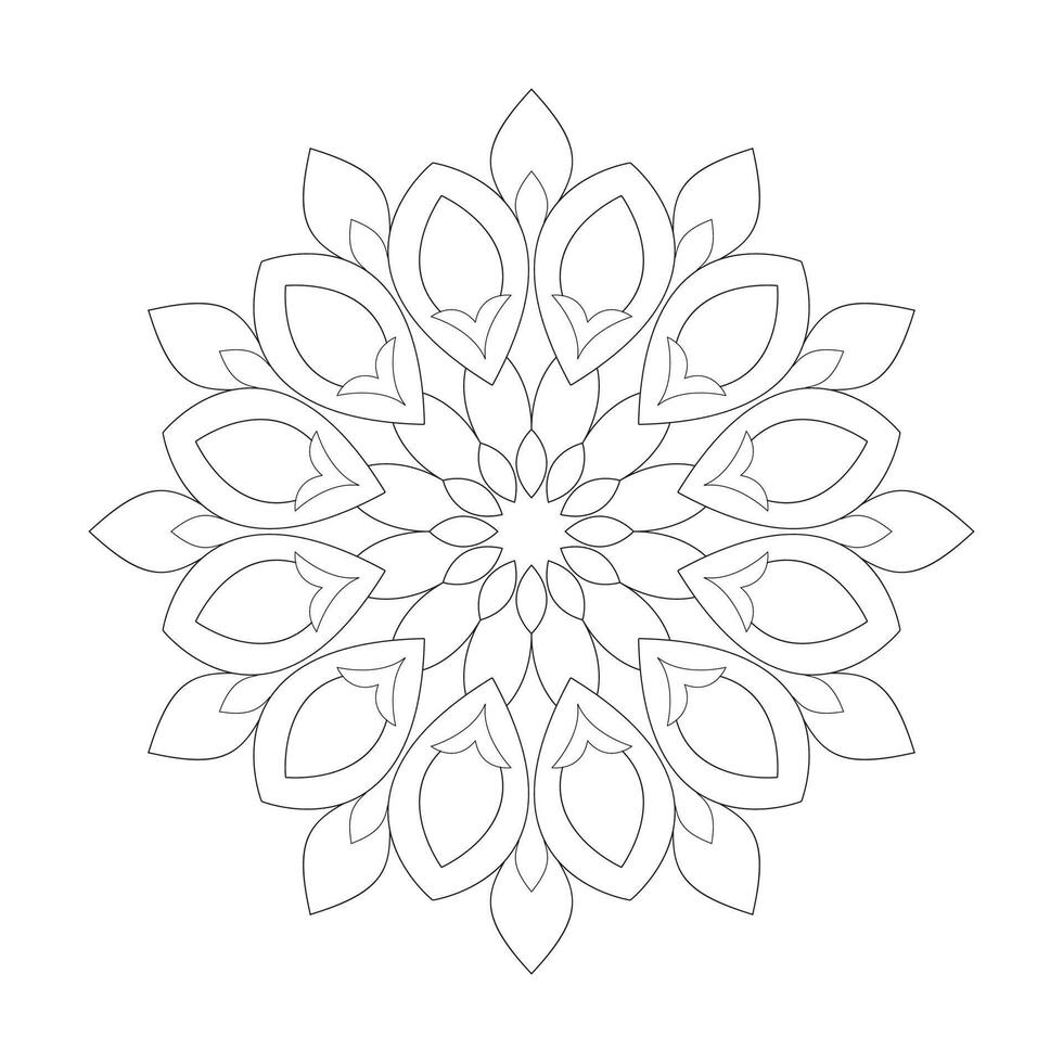 flor fácil diseño mandala colorante libro página vector archivo