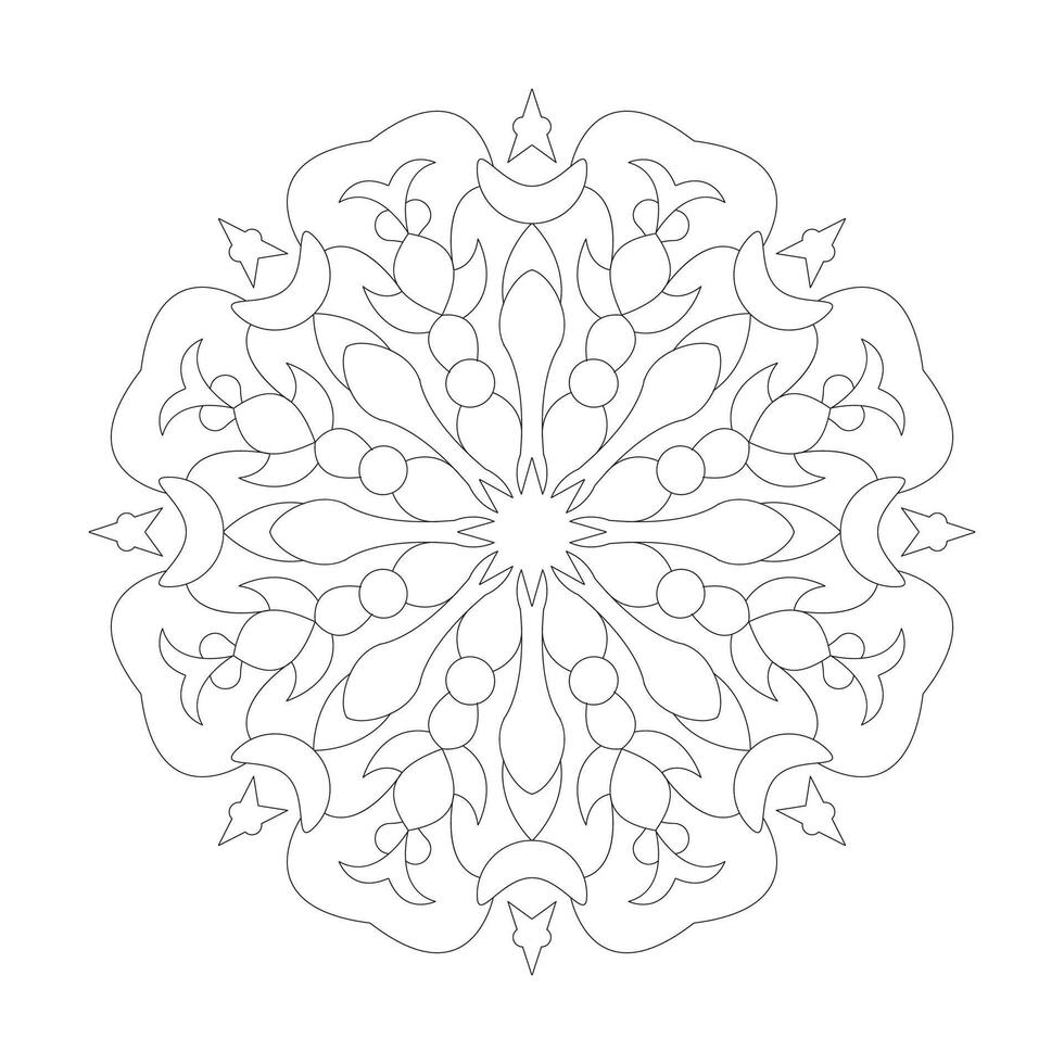 Floral Simple design Mandala Coloring book page vector file