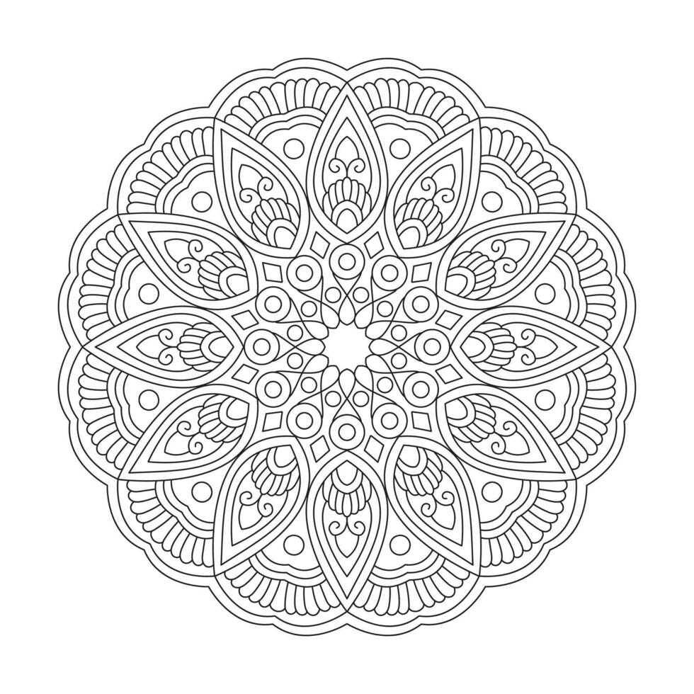 Floral Creativity Mandala for Coloring Book Design vector