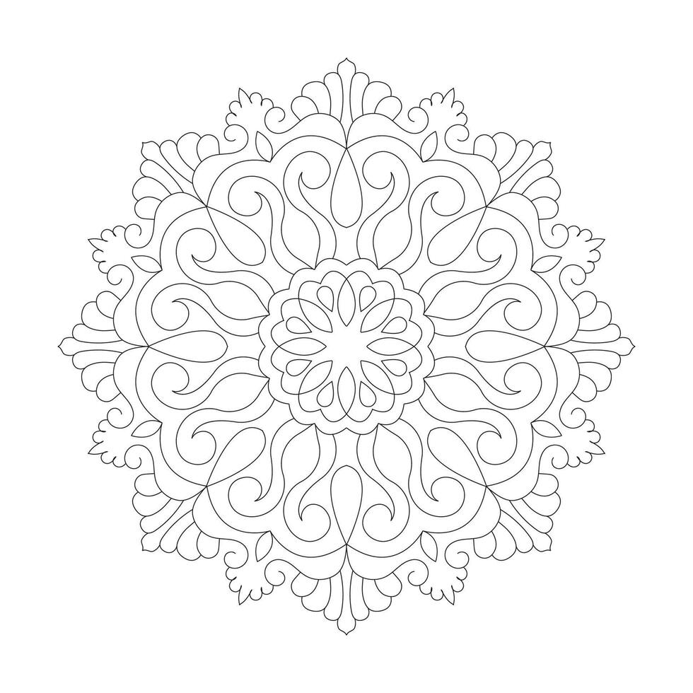 Flower design Easy Mandala Coloring book page vector file