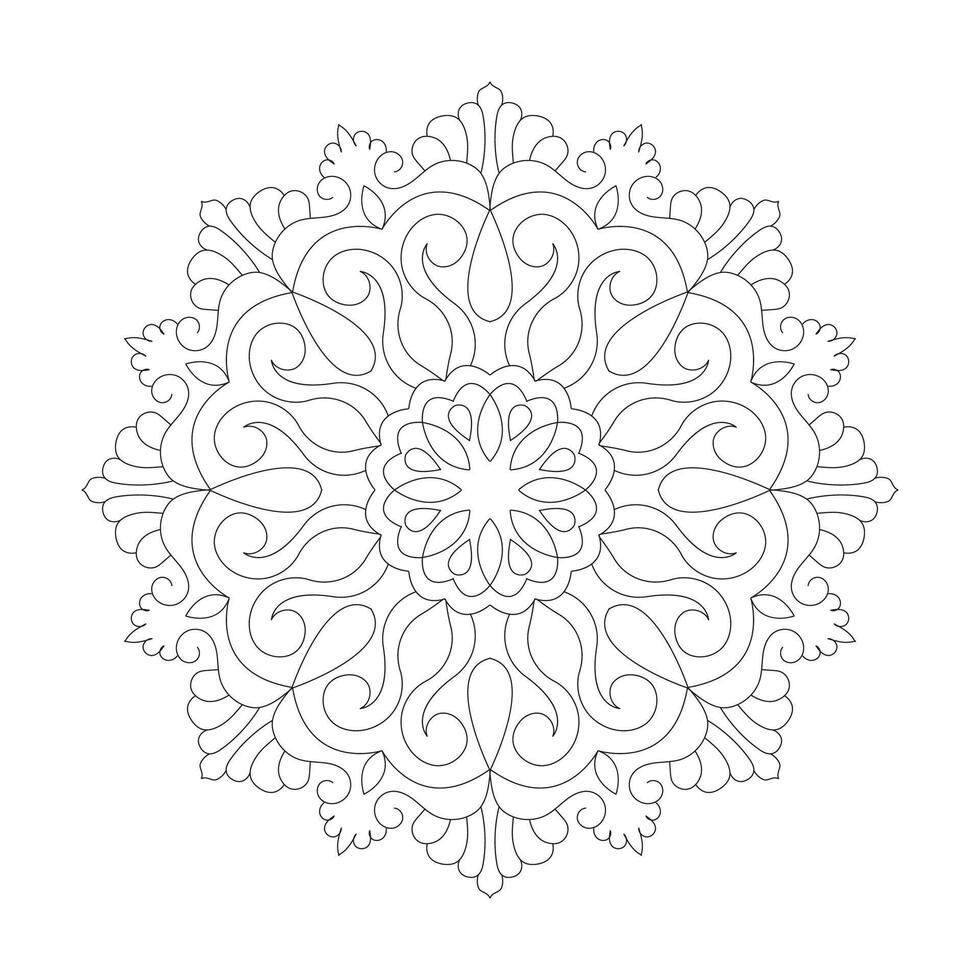 Flower design Easy Mandala Coloring book page vector file