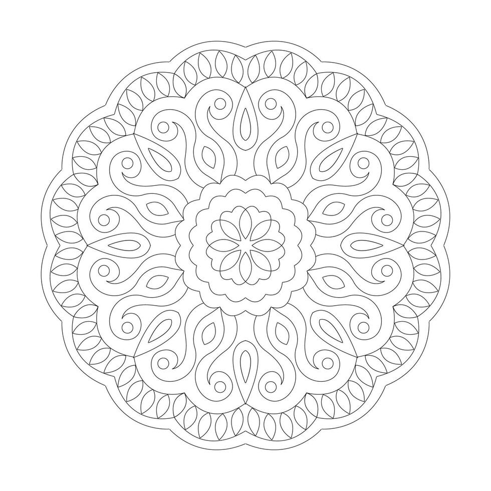 Mandala Floral easy design Coloring book page vector file