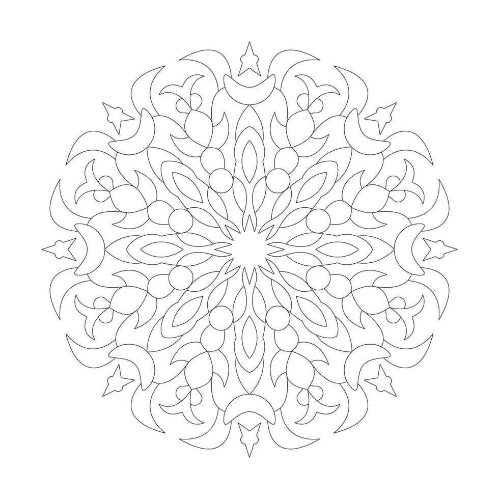 Mandala Floral Simple design Coloring book page vector file
