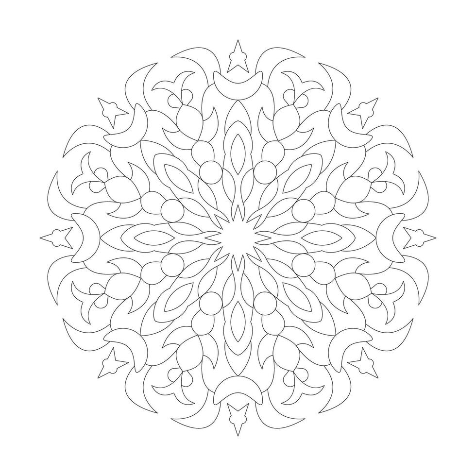 Mandala Floral Simple design Coloring book page vector file