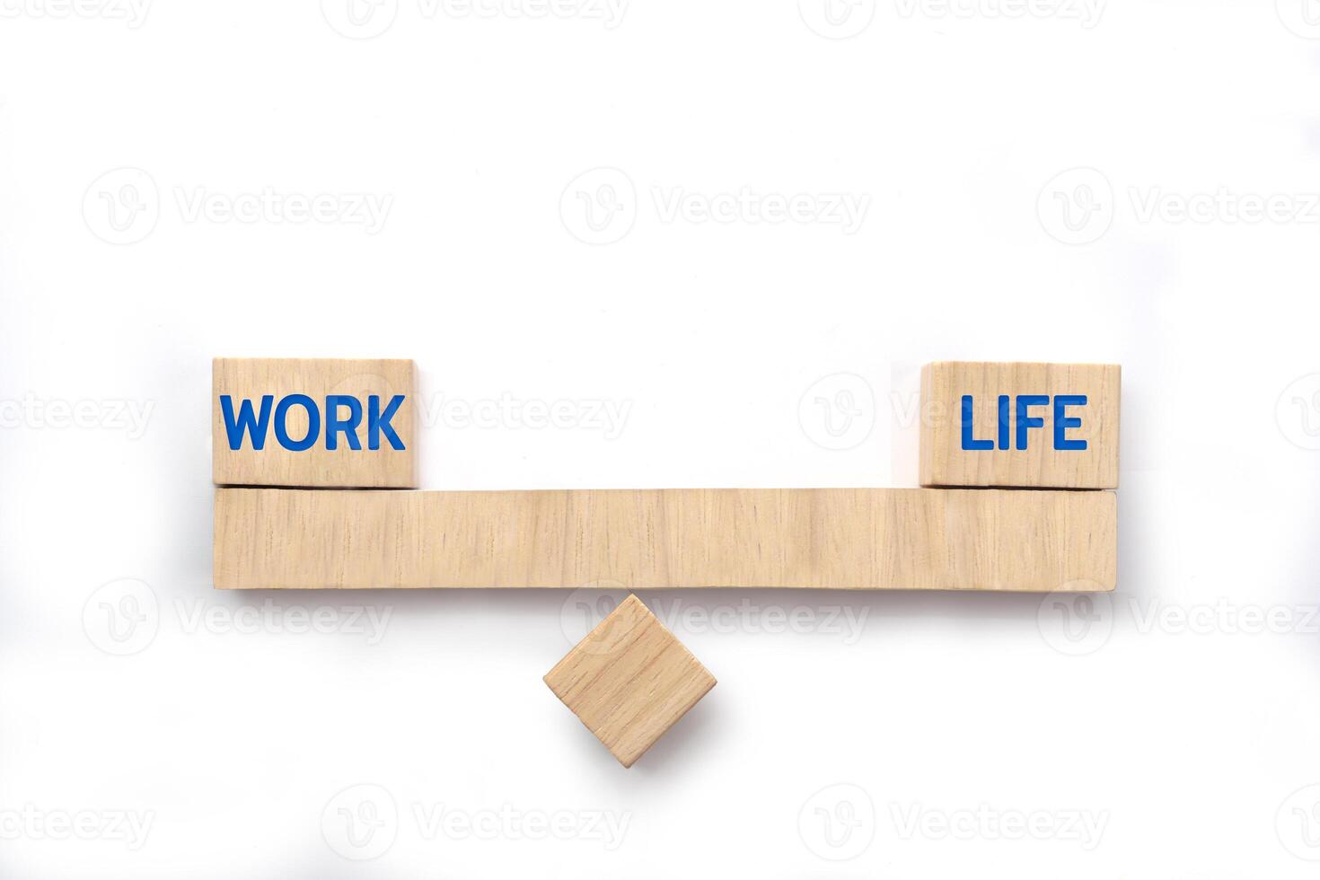 Word WORK and LIFE on wooden seesaw. Concept of the work life balance, teamwork, collaboration and cooperation. photo