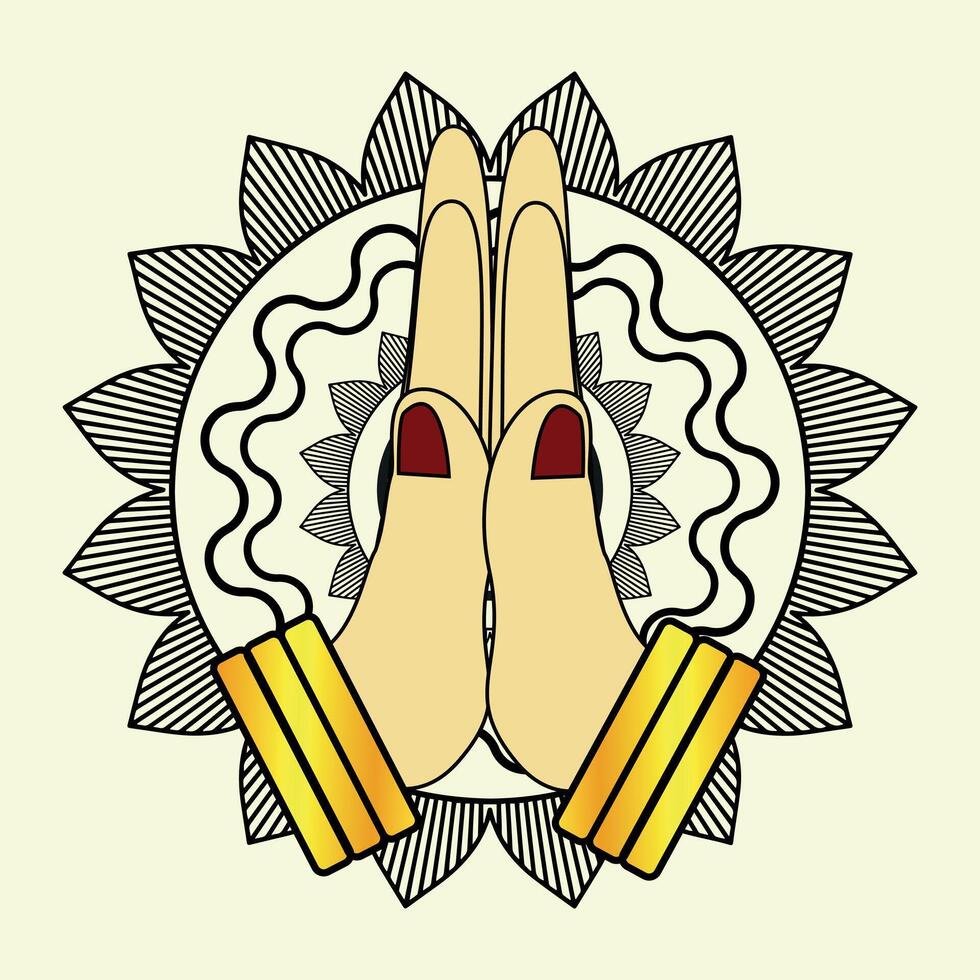 Praying hands icon on white illustration vector