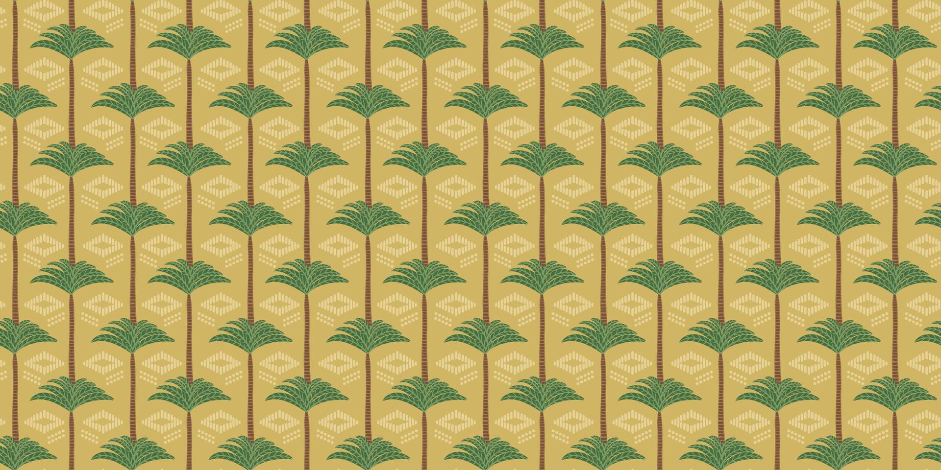 étnico tropical sin costura modelo con palmas moderno resumen diseño para papel, cubrir, tela, interior decoración y otro utilizar vector