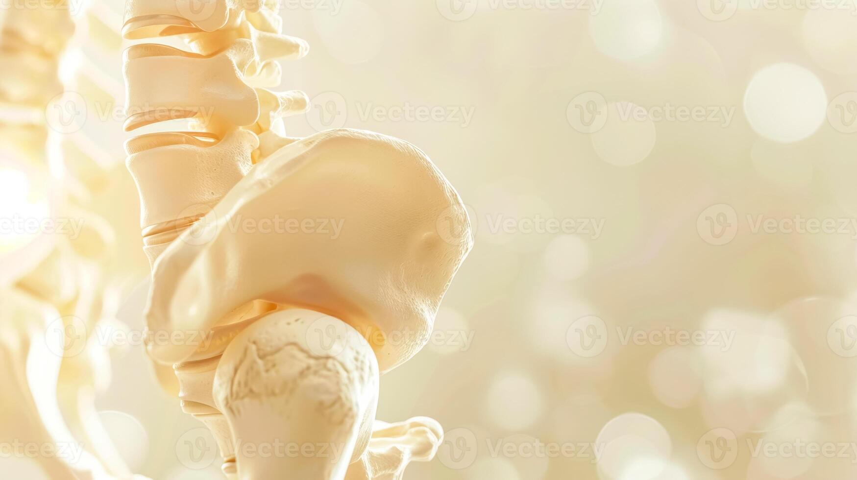 AI Generated Human knee joint model with bokeh background photo