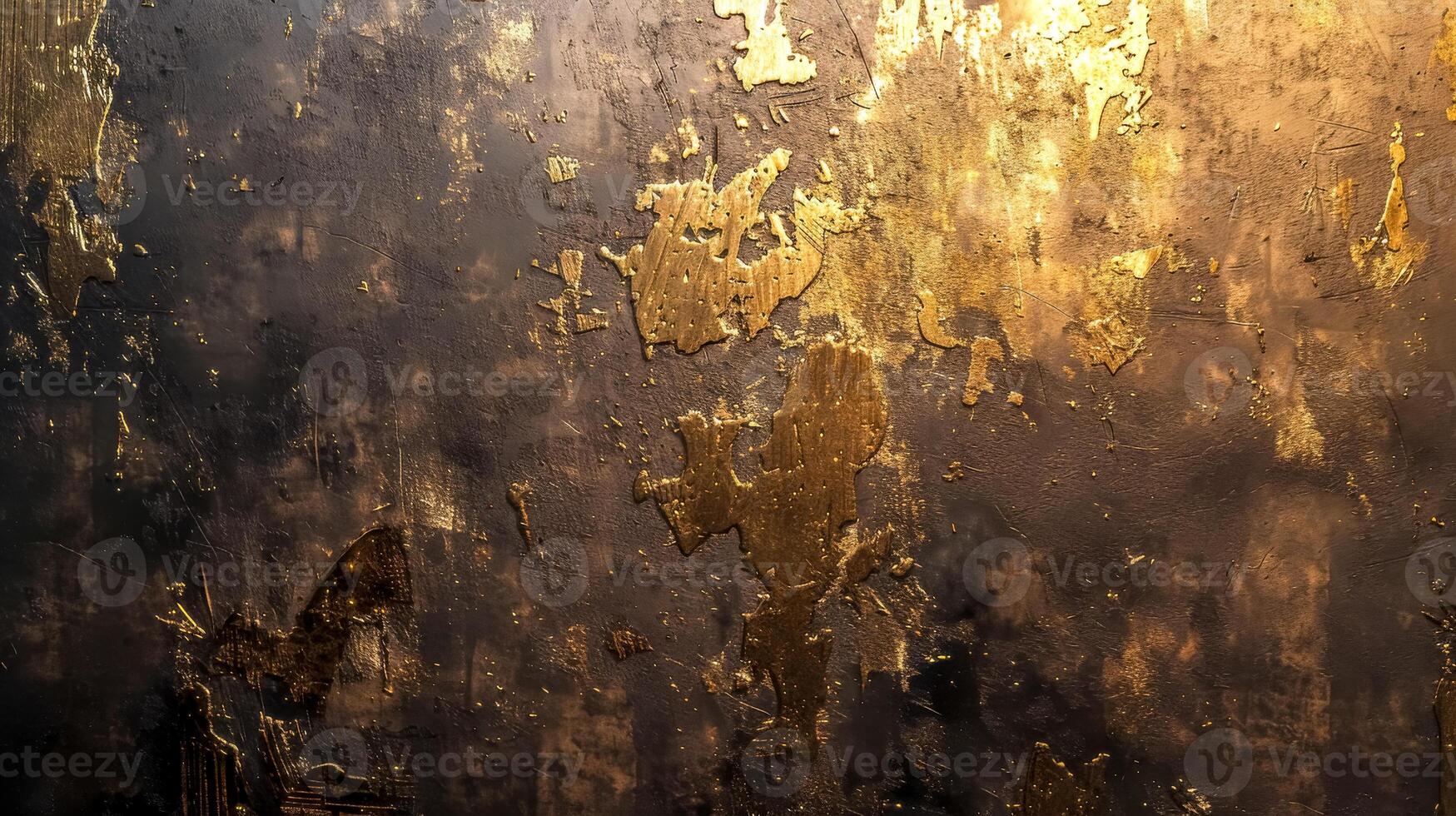 AI Generated Golden textured wall with peeling paint photo
