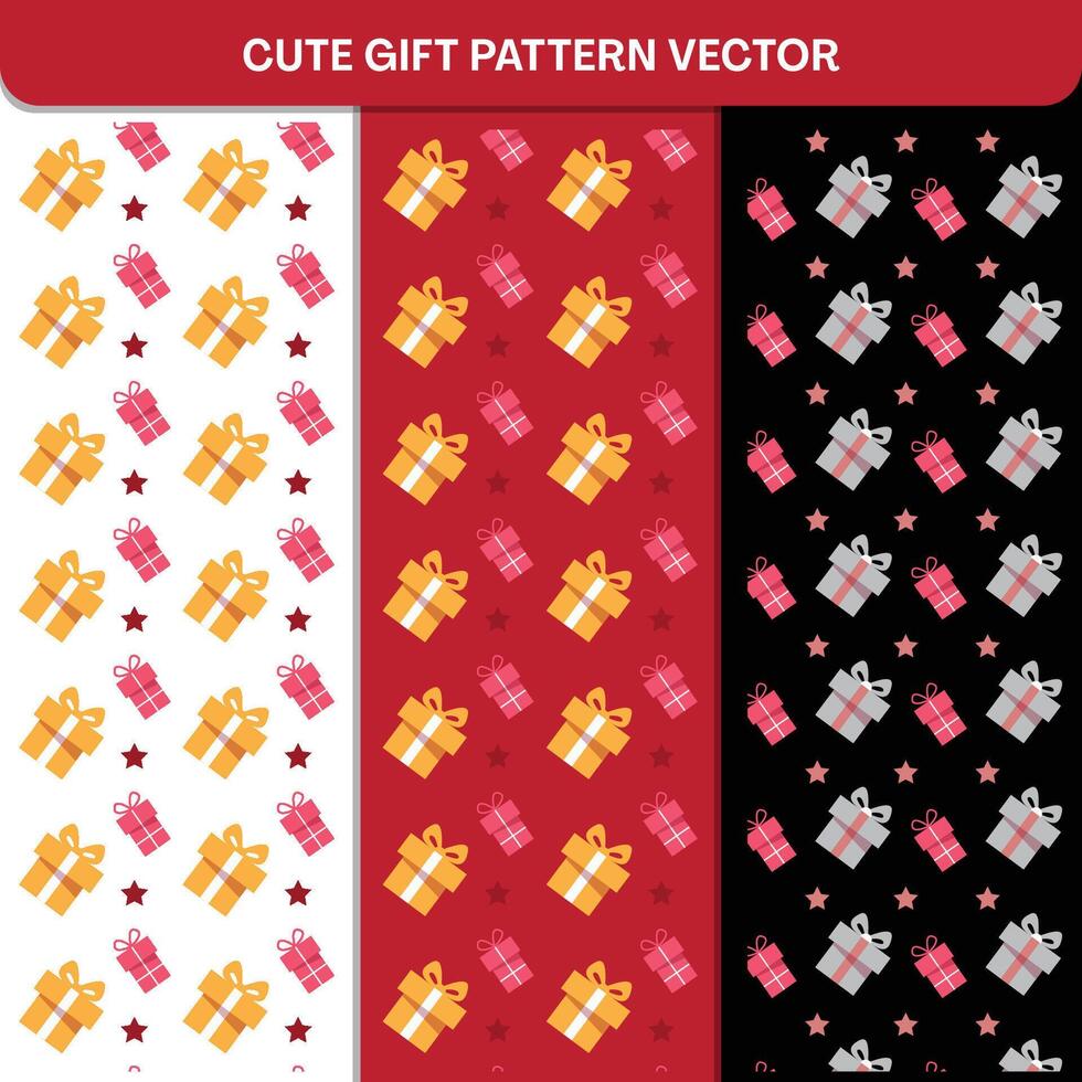 Cute Gift Pattern Background Vector Gift Boxes Design Vector Illustration