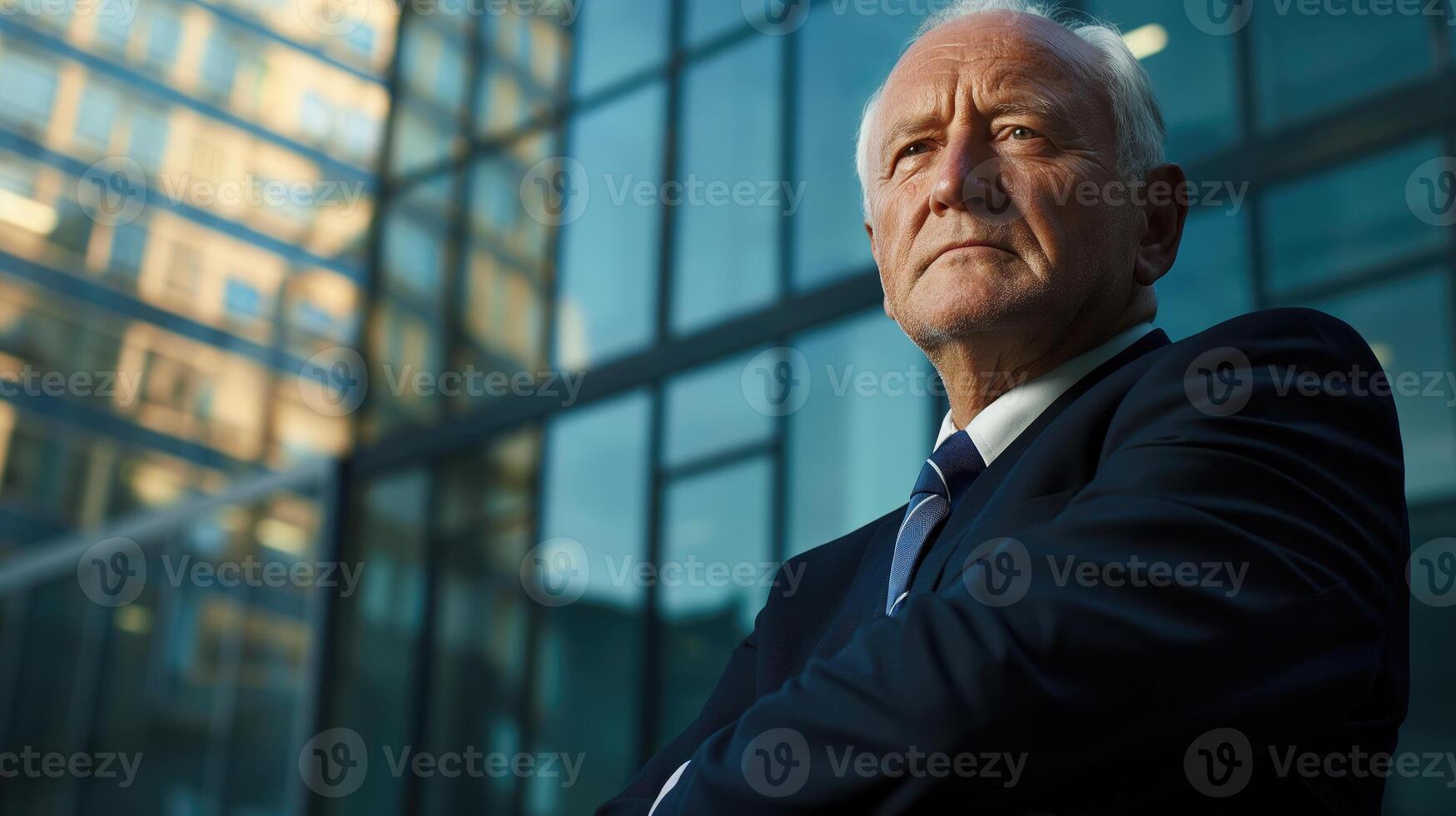 AI generated Inner Confidence, The Power Pose, Corporate CEO, Middle Aged Boss Business Man, Generative AI photo