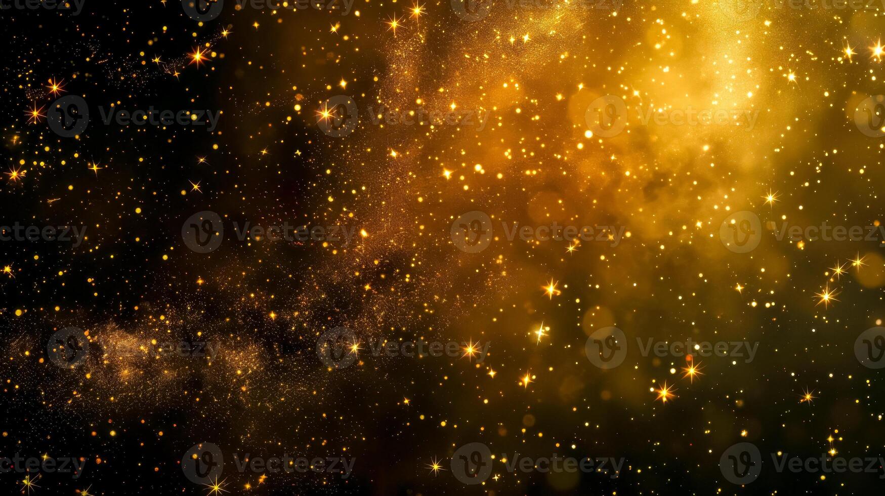 AI Generated Abstract golden dust particles with sparkling bokeh effect, perfect for backgrounds photo