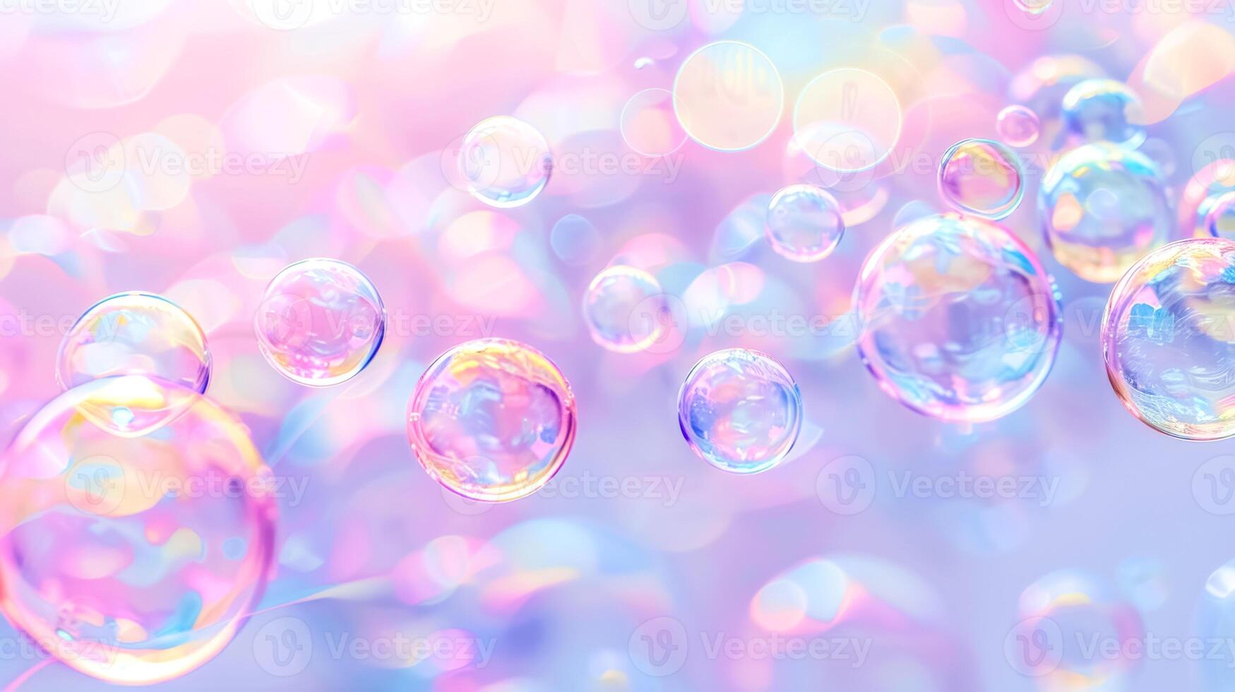 AI Generated Abstract soap bubble bokeh background photo