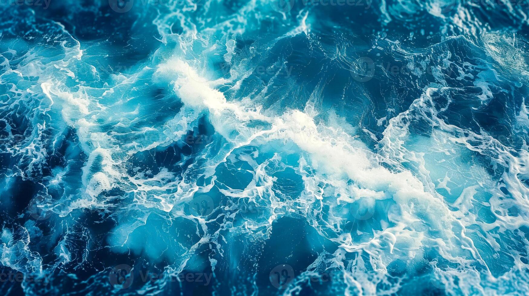 AI Generated Deep blue sea waves texture photo