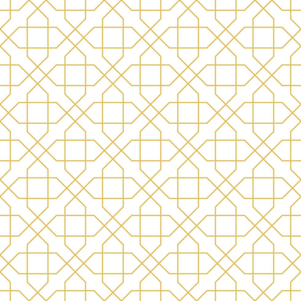 Arabic geometric mosaic printable seamless pattern with abstract Moroccan print in blue and orange colors. Ramadan Kareem Traditional Islamic art Illustration background vector