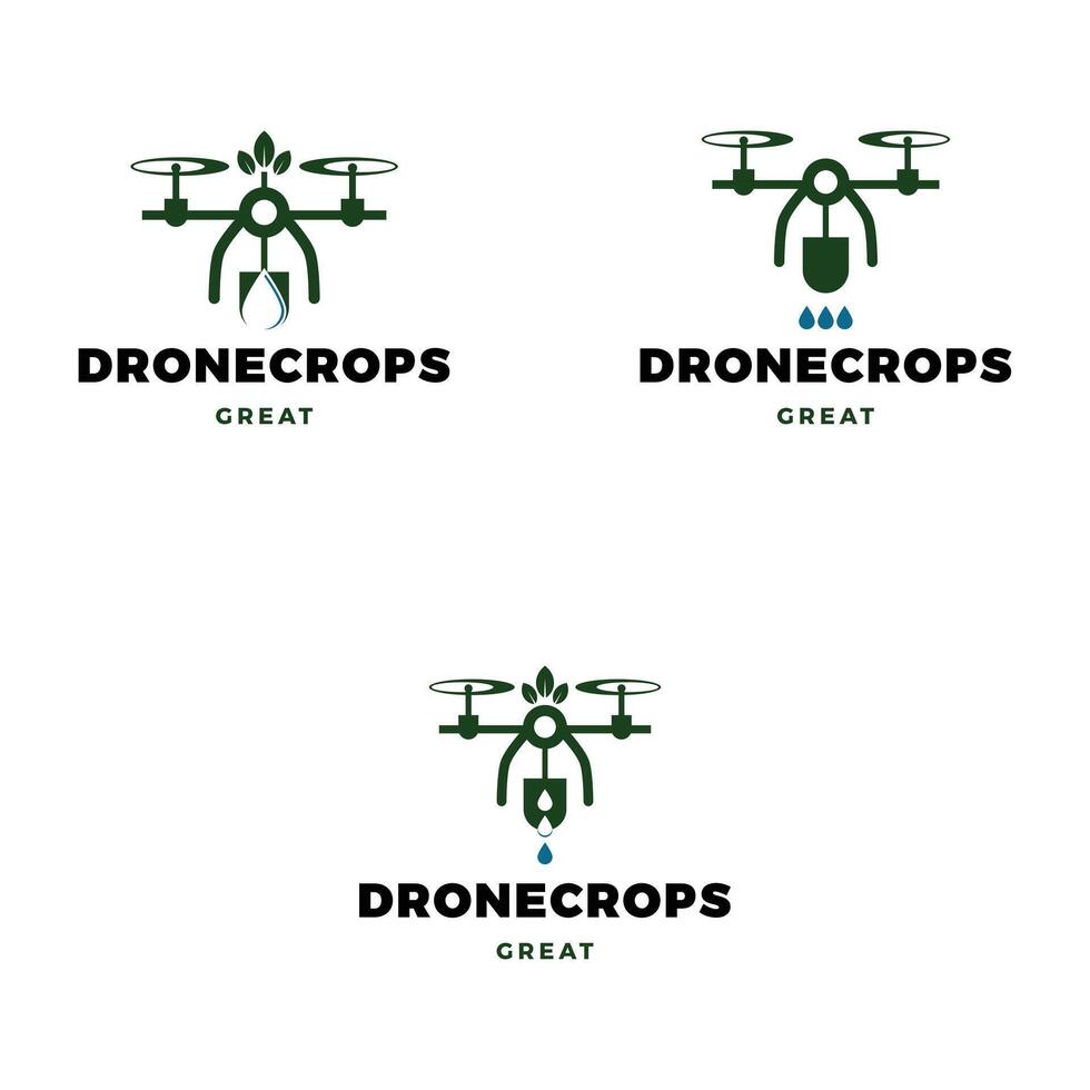 Set of Drone Crops Icon Logo Design Template vector