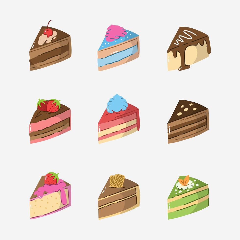 Cake slice hand drawn vector illustration