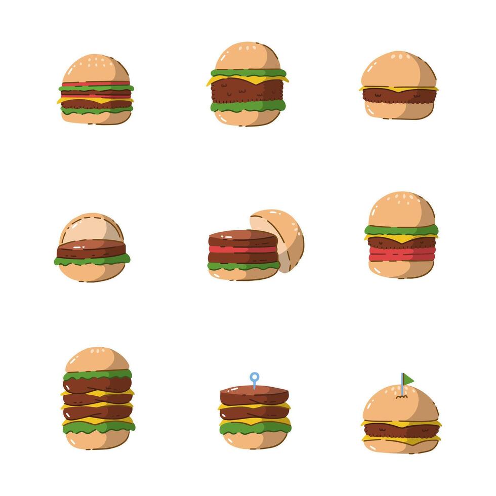 Fast food burger hand drawn vector illustration