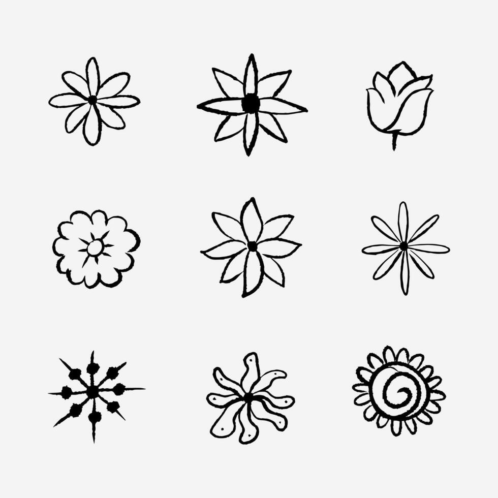 Flower doodle line vector illustration