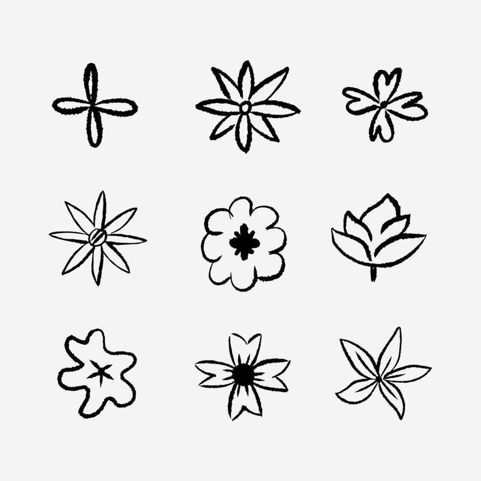 Flower doodle line vector illustration