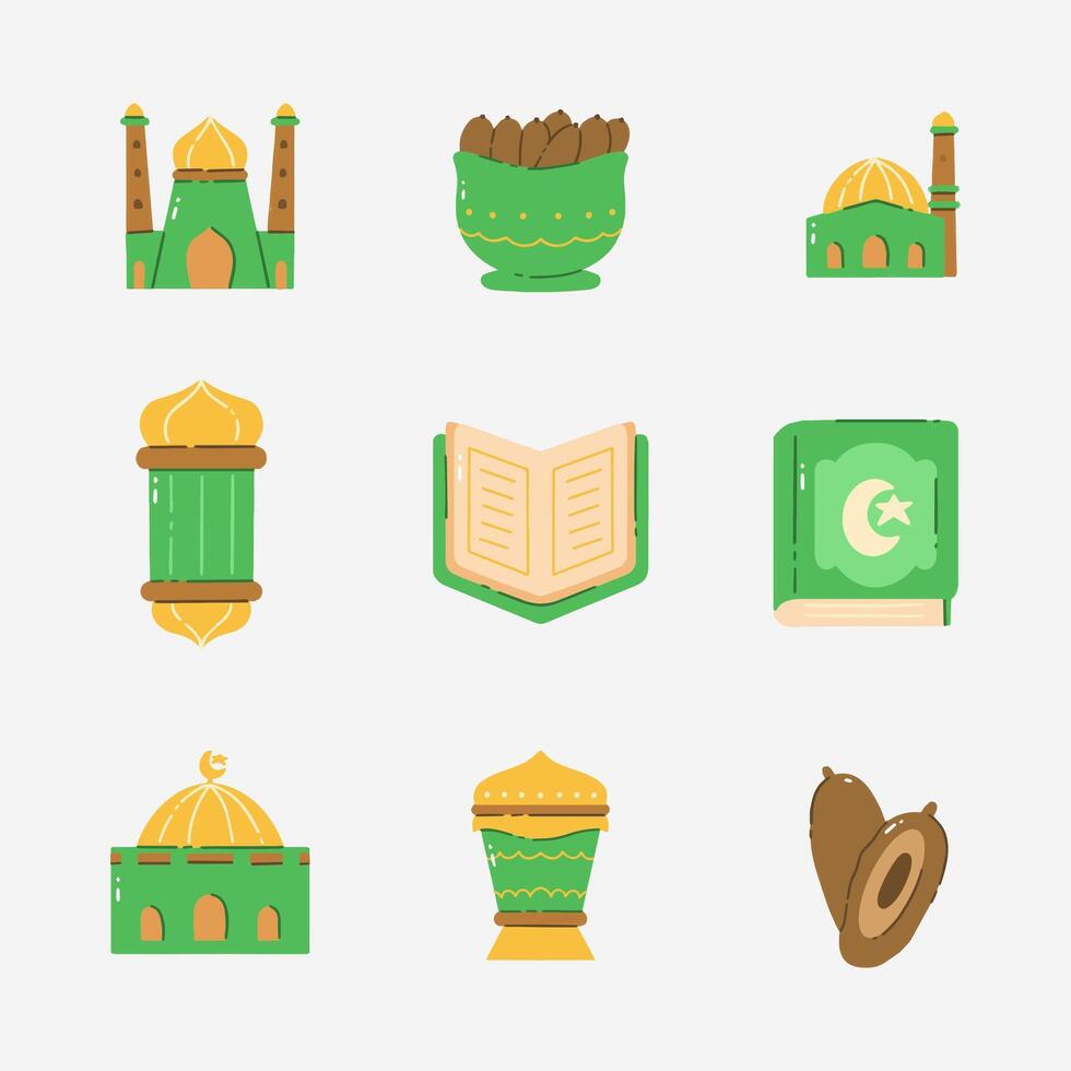 Ramadan elements hand drawn vector illustration