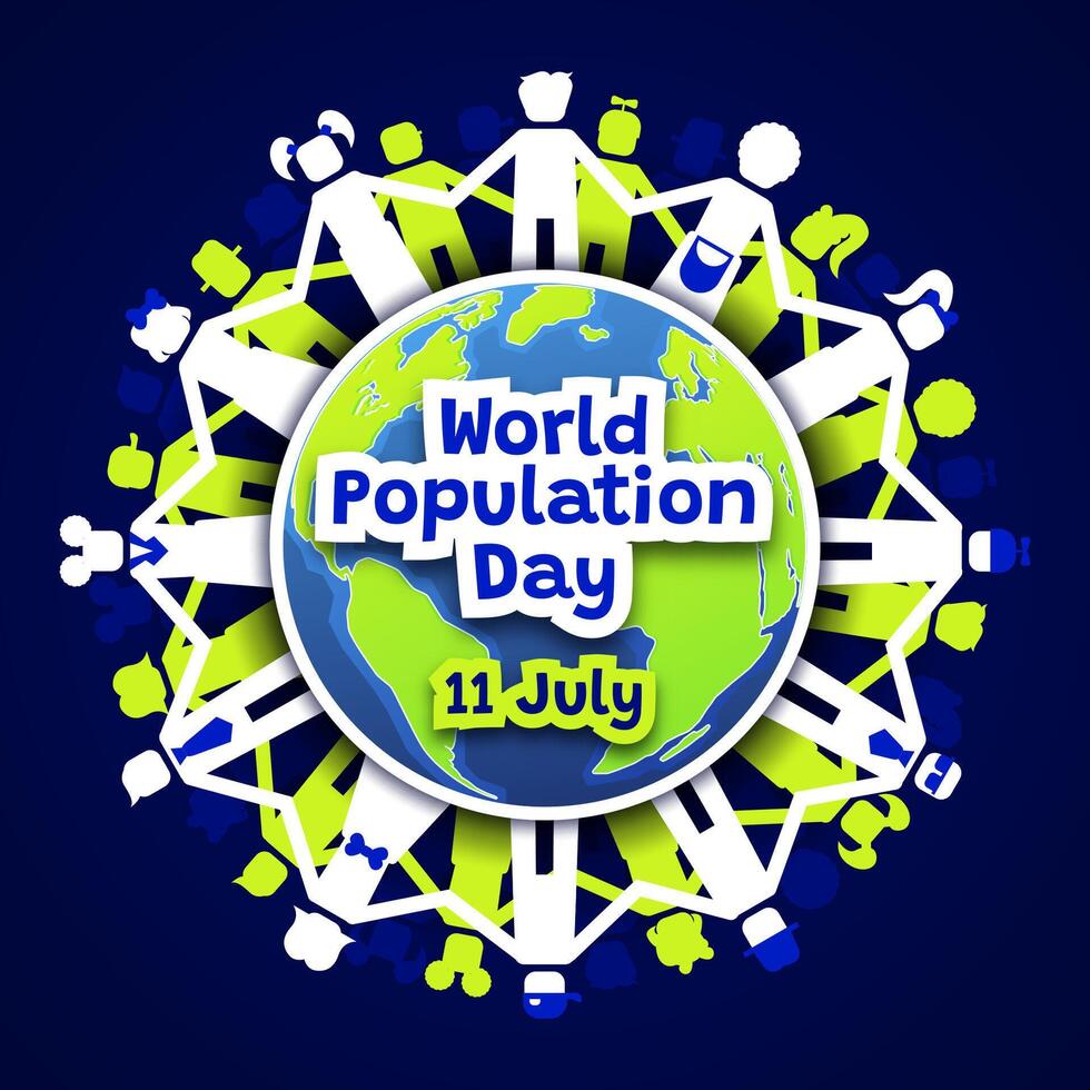 World Population Day, Hand in Hand Illustration vector