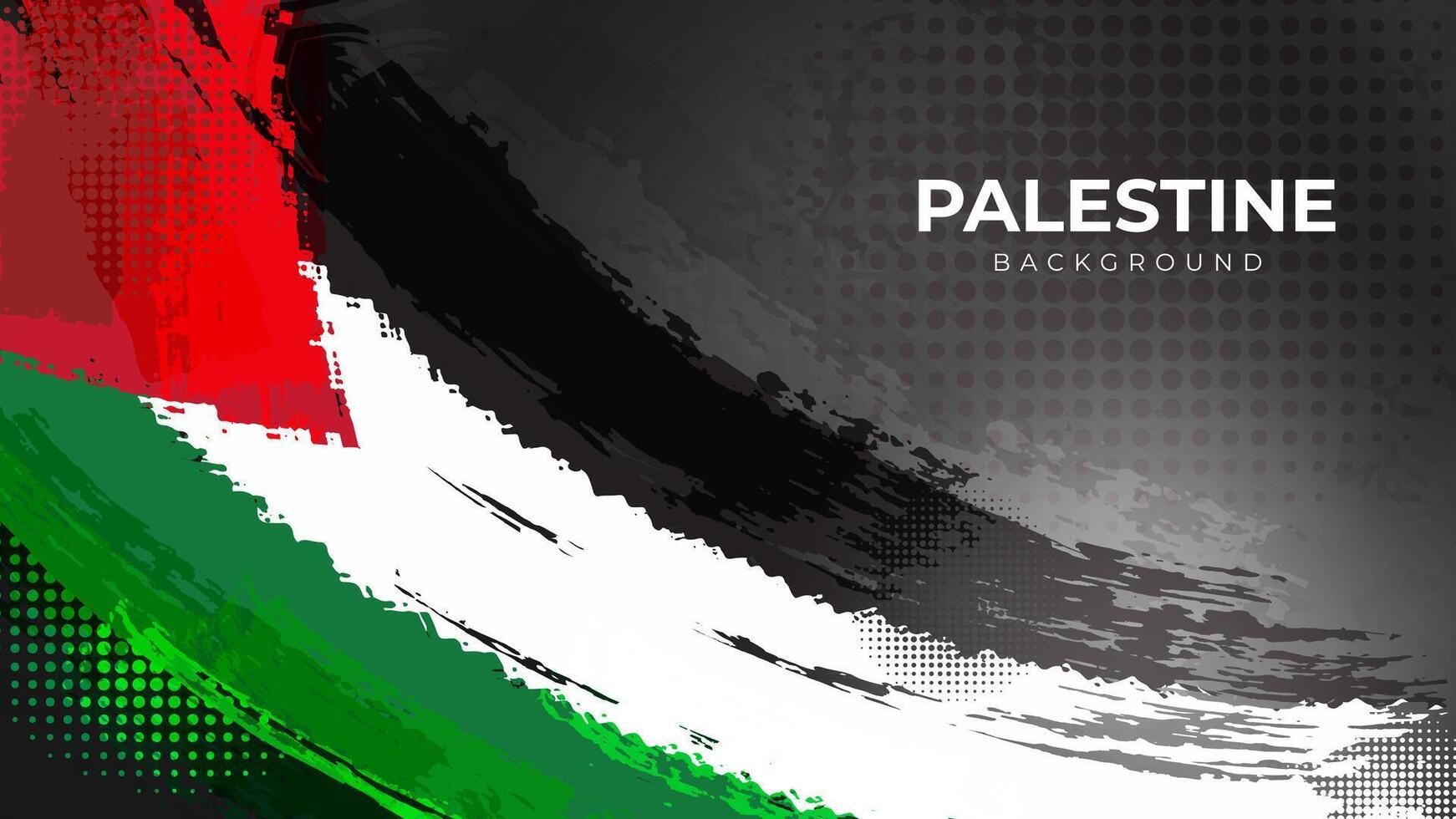 Diagonal Grunge Palestine Flag with Halftone Texture Background vector