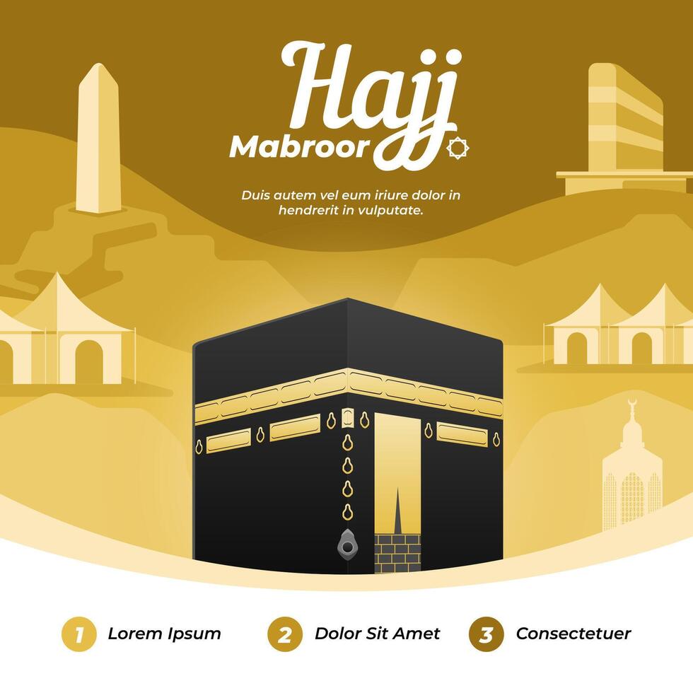 Flat Hajj Mabroor Illustration vector