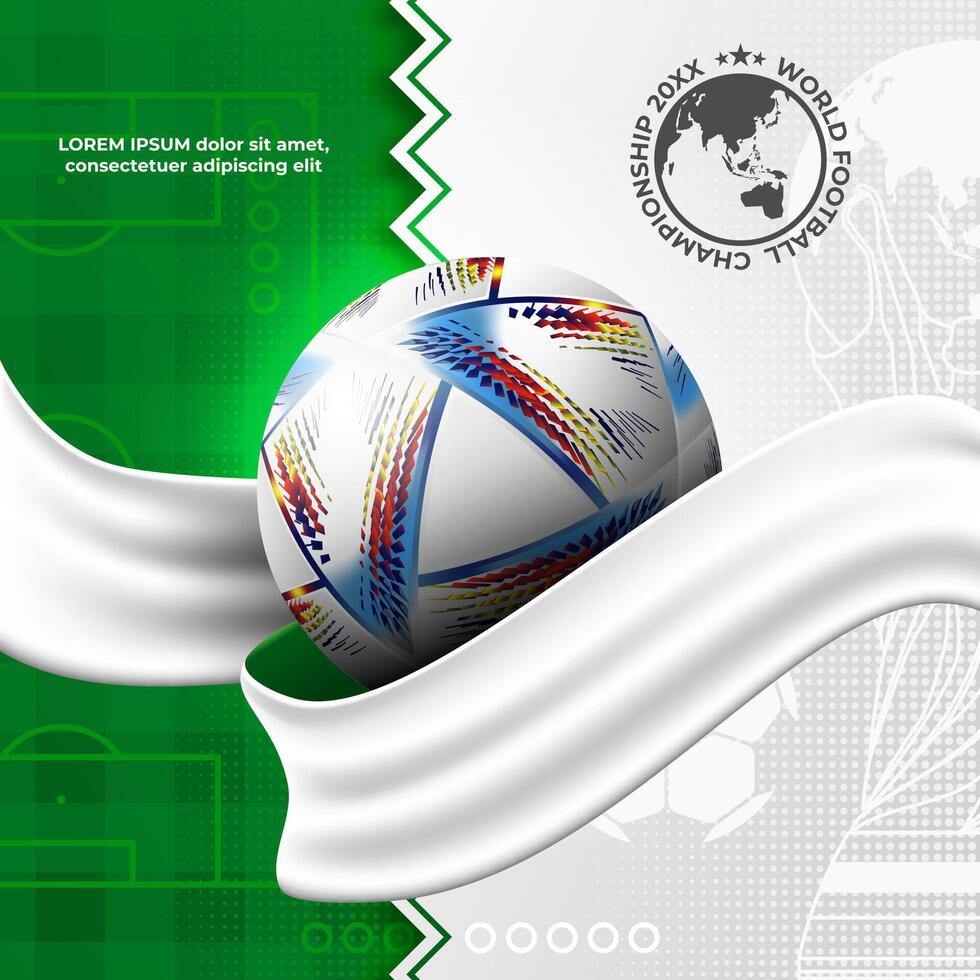 Realistic Ball and a Ribbon in Football Championship Illustration vector
