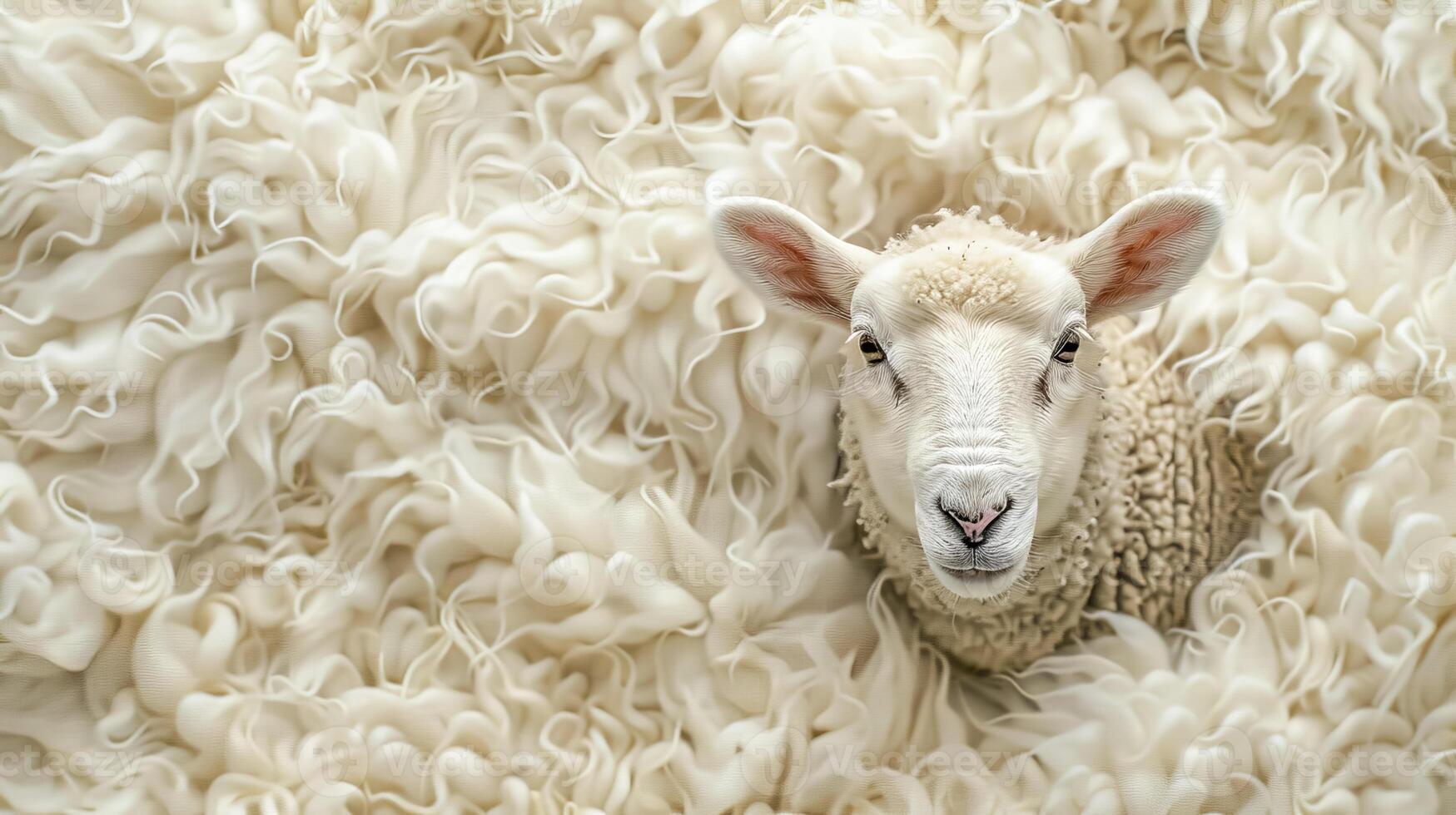 AI Generated Curious lamb on textured background photo