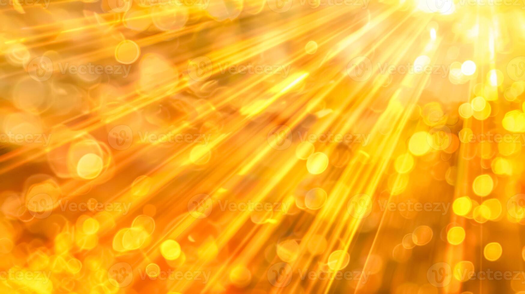 AI Generated Golden bokeh light streaks background photo