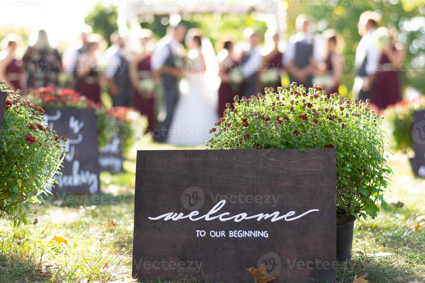Welcome to Our Beginning Wedding Sign New Start photo
