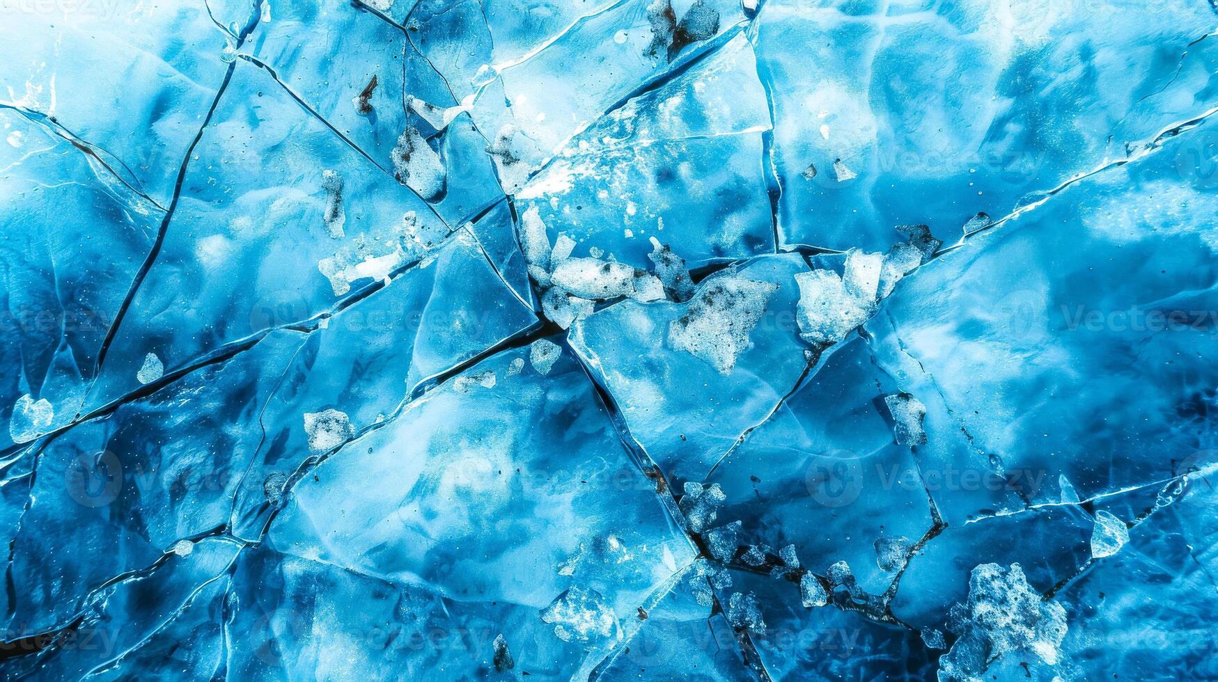 ai generado resumen de cerca de el intrincado patrones en azul glaciar hielo foto