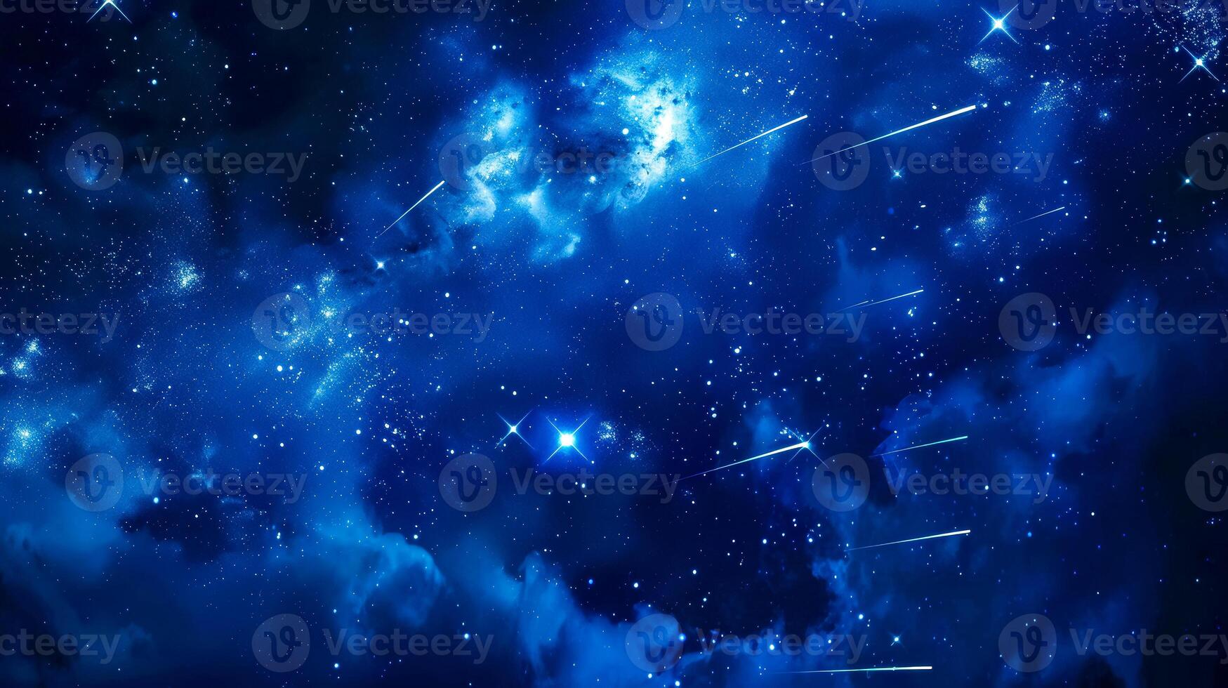 AI Generated Celestial wonders. meteor shower in starry night sky photo