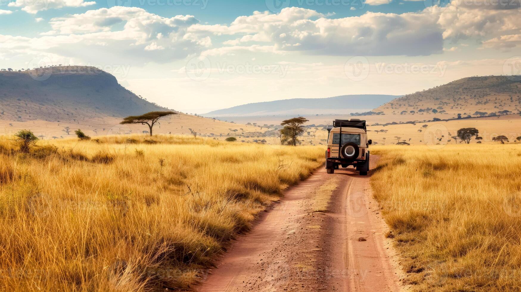 AI Generated Safari adventure in the african savannah photo