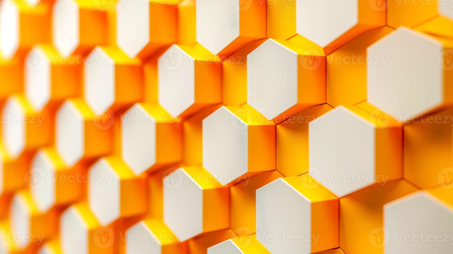 AI Generated Abstract orange geometric 3d wall pattern photo
