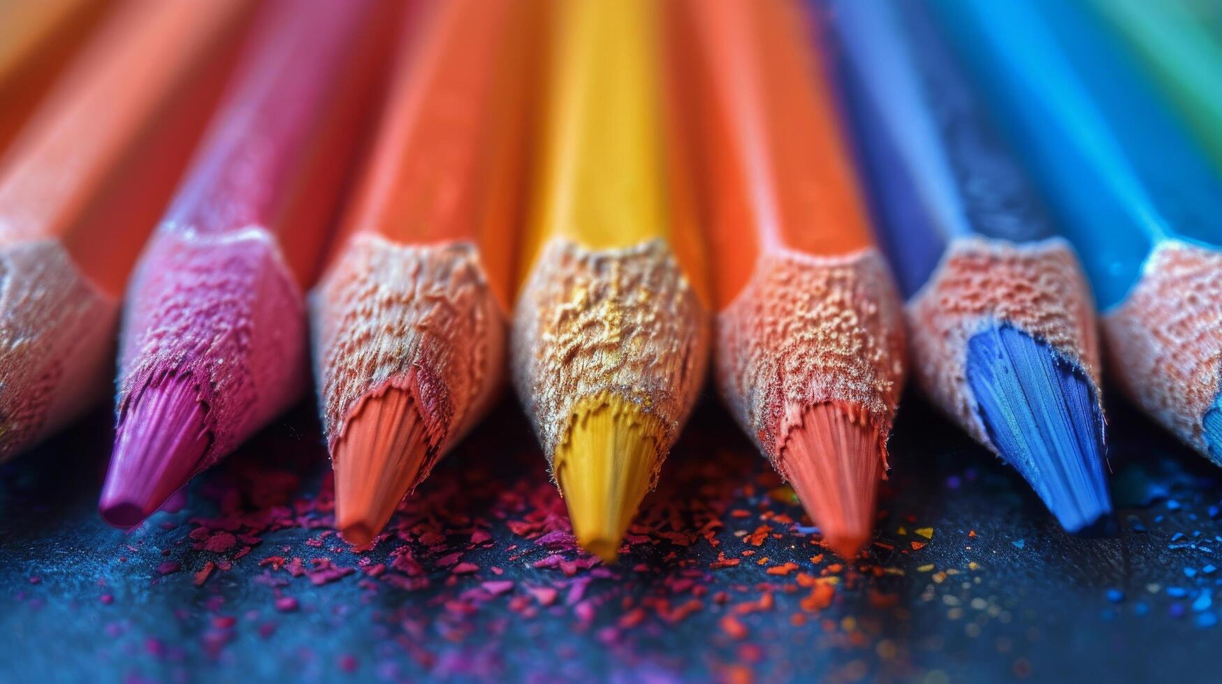 AI generated Group of Colored Pencils on Table photo