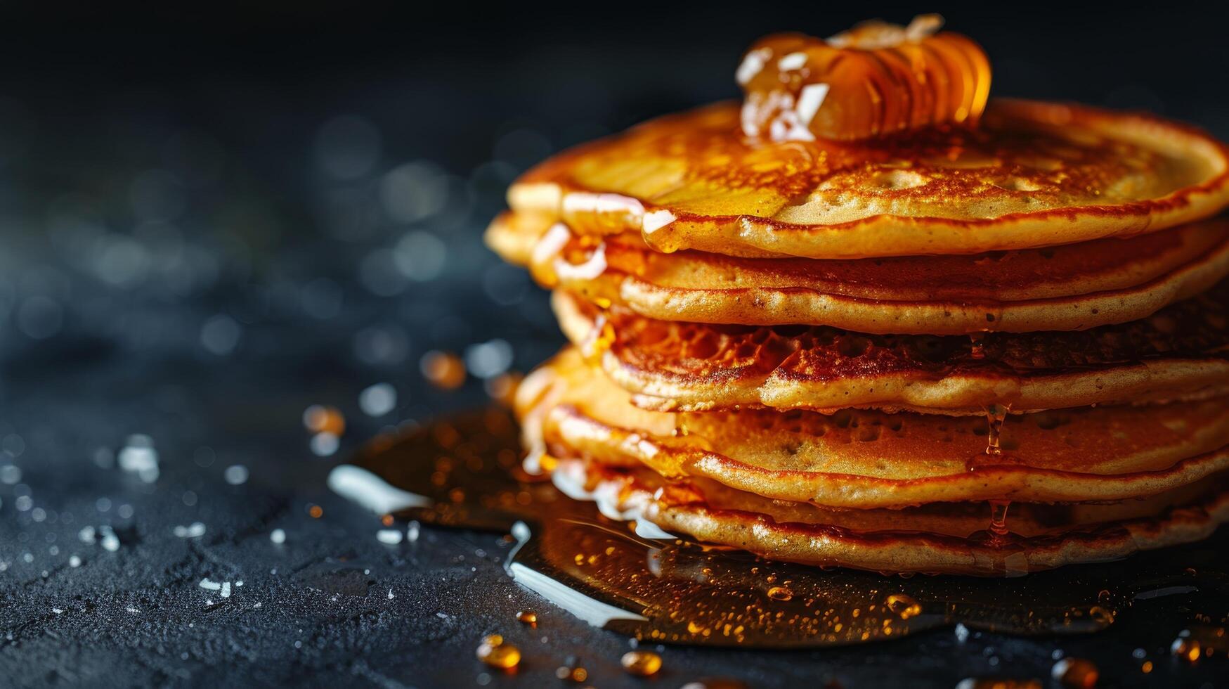 AI generated Stack of Pancakes With Honey photo