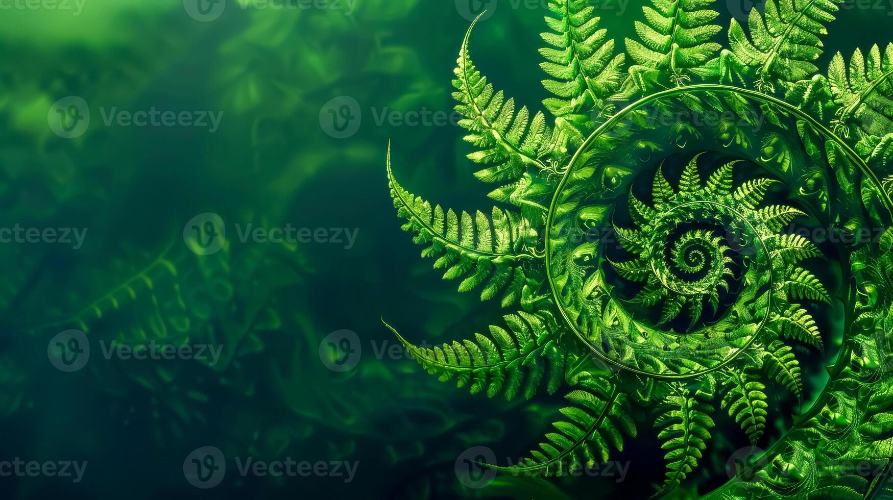 AI Generated Fern fractal. nature's geometry in green photo