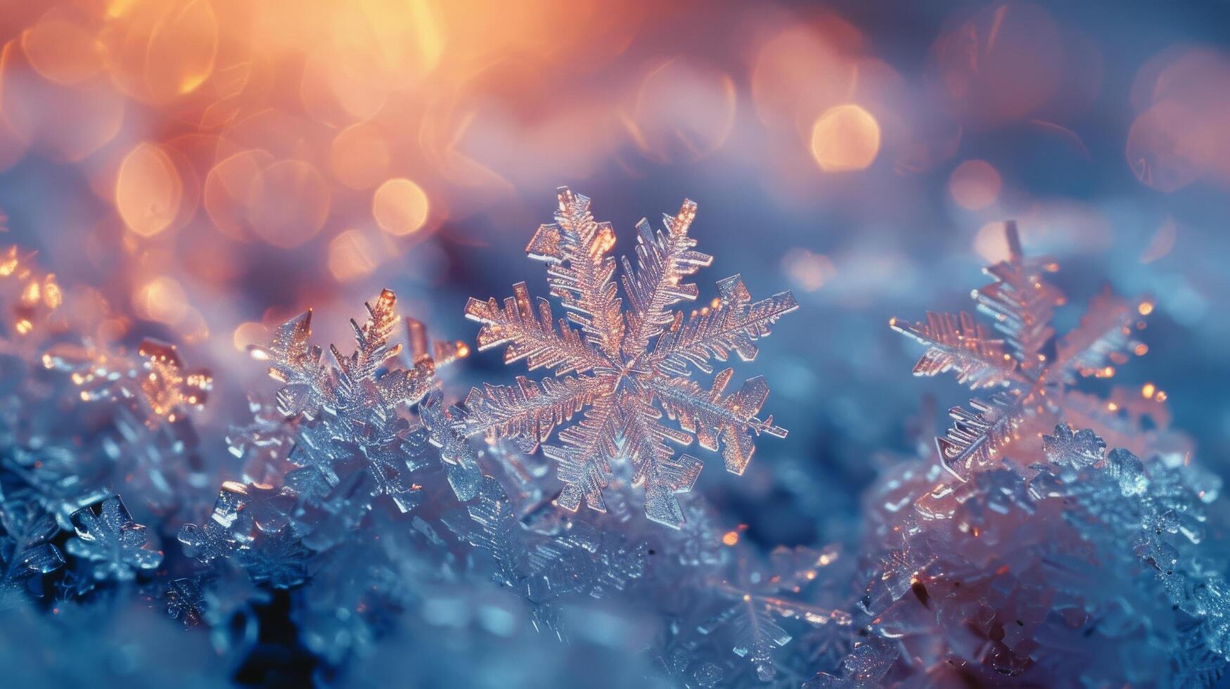 AI generated Detailed Close Up of a Snowflake in Bright Sunshine photo