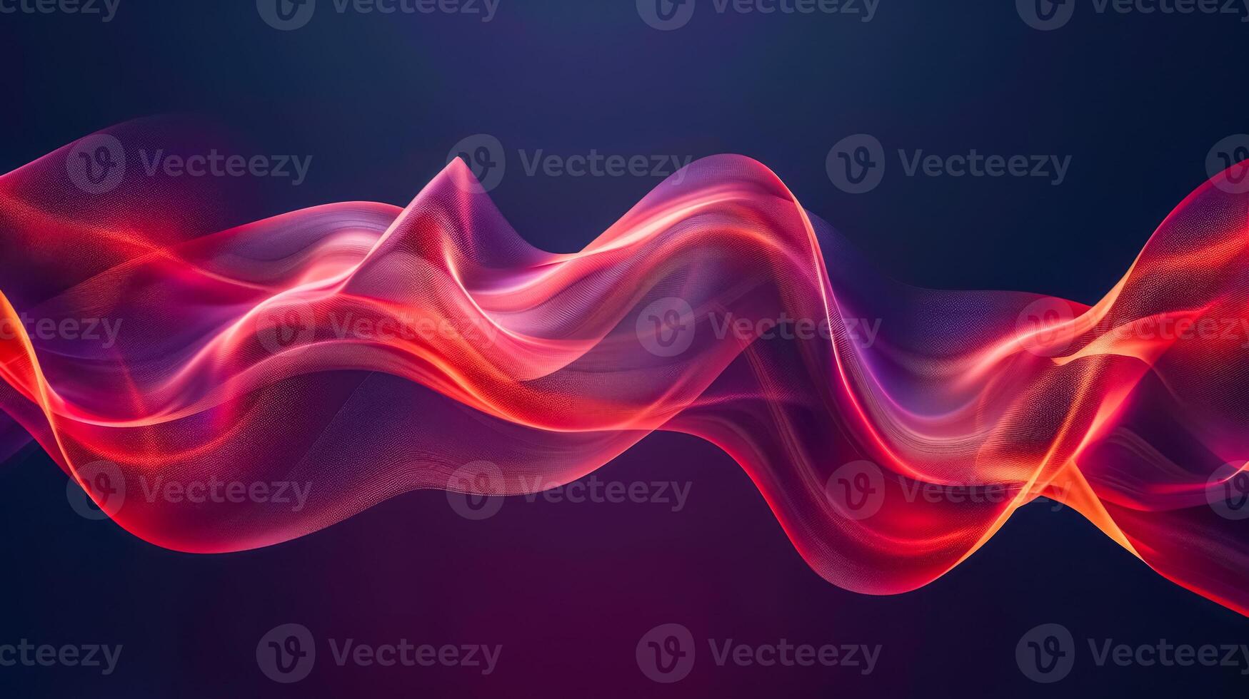 AI Generated Vibrant digital art of a dynamic, flowing wave pattern with a gradient of pink and purple hues photo
