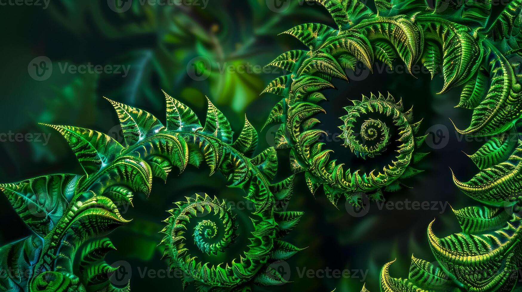 AI Generated Abstract fractal artwork resembling natural ferns photo