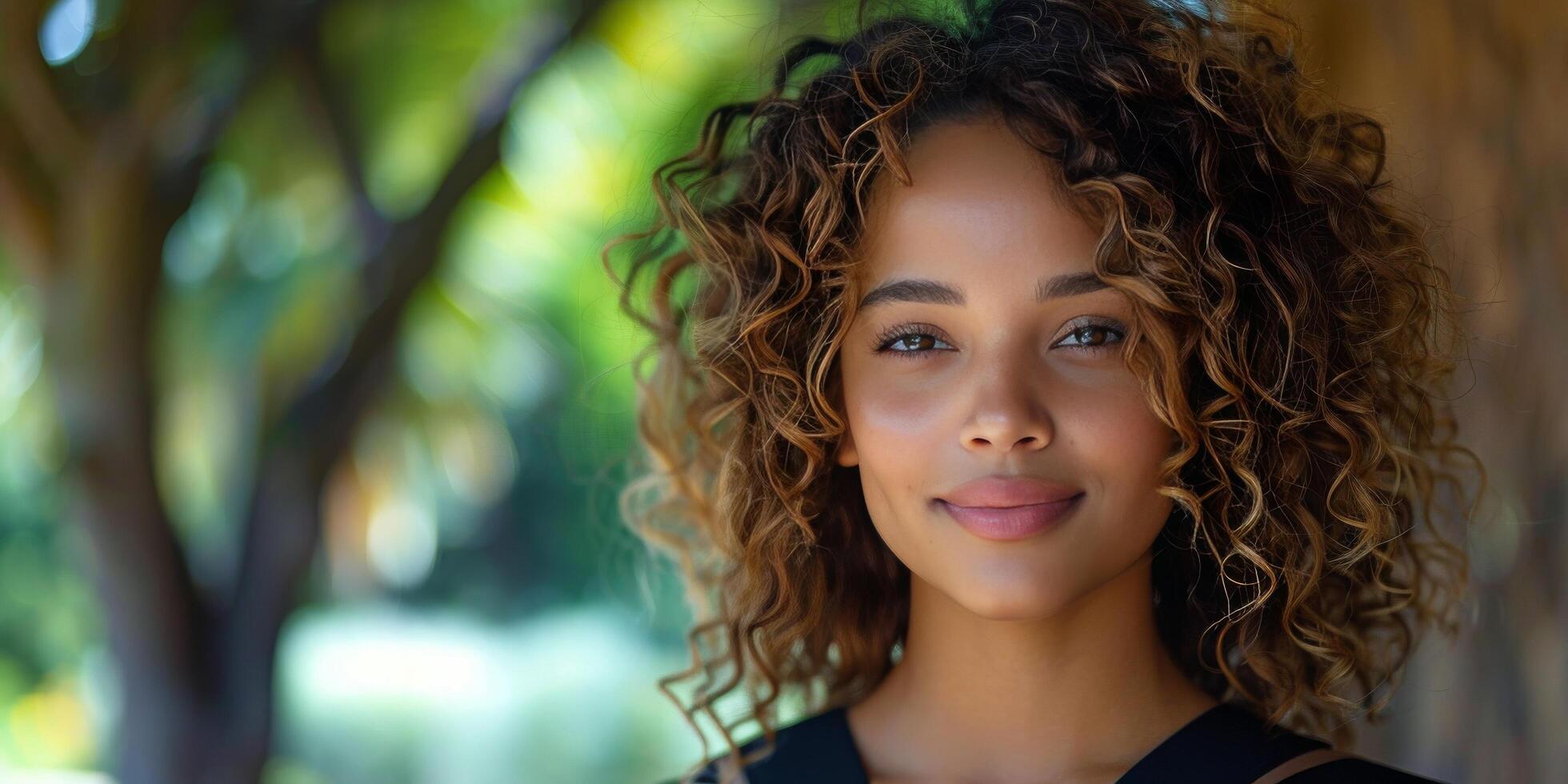 AI generated Close Up of Person With Curly Hair photo