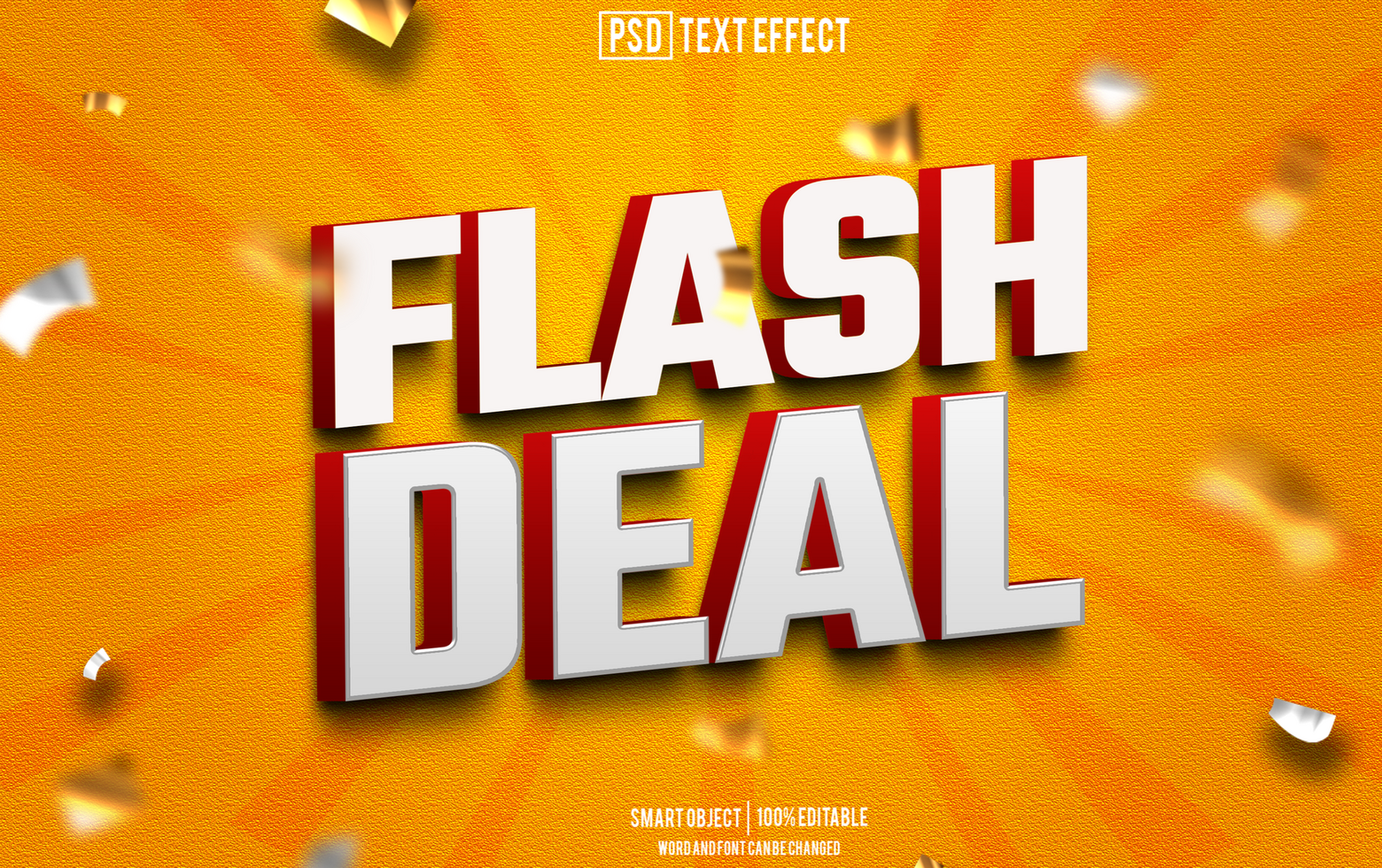 flash deal  text effect, font editable, typography, 3d text psd