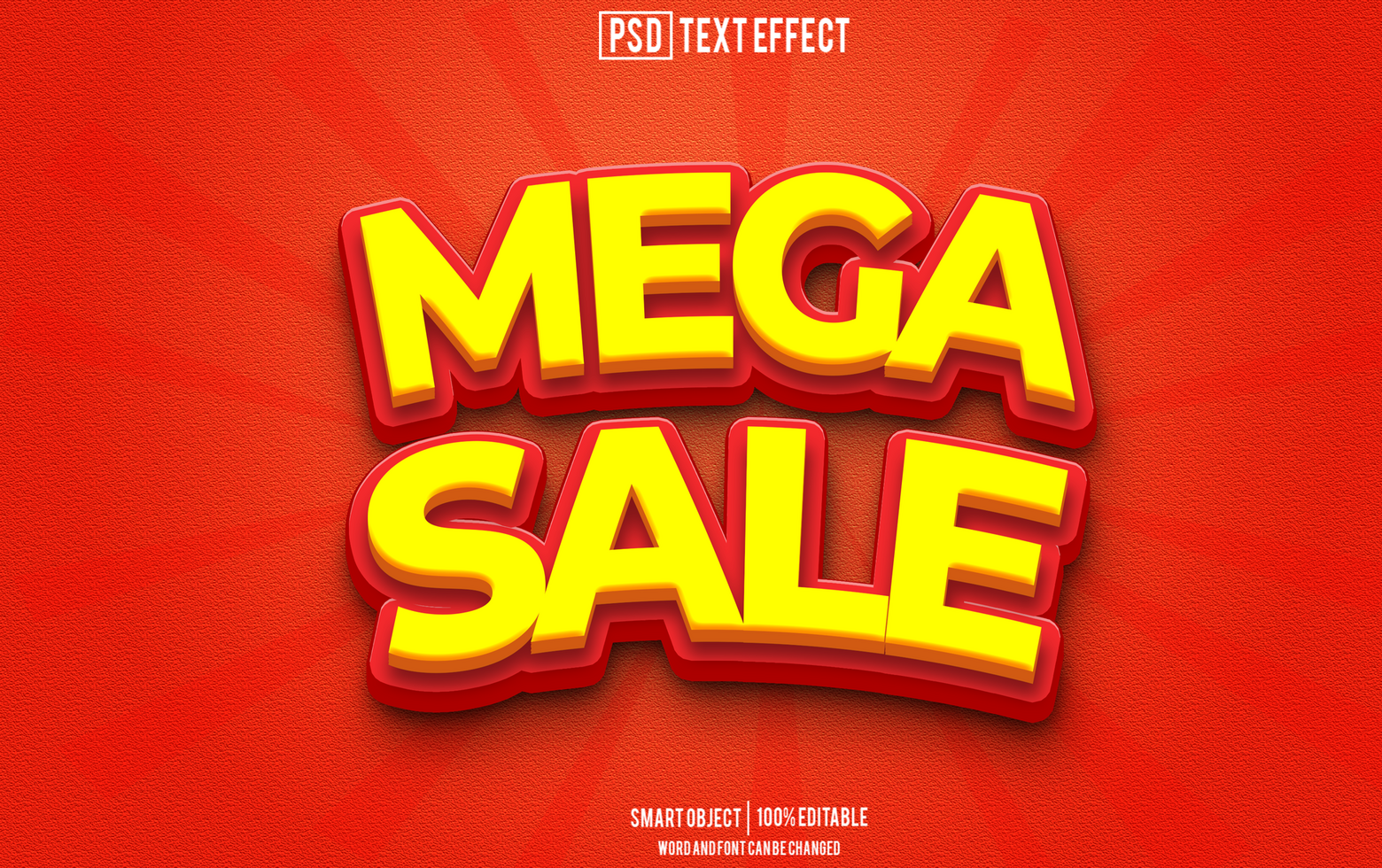 mega sale text effect, font editable, typography, 3d text psd
